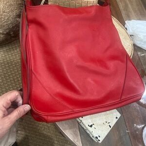 Club Monaco Red and Beige Shoulder Bag